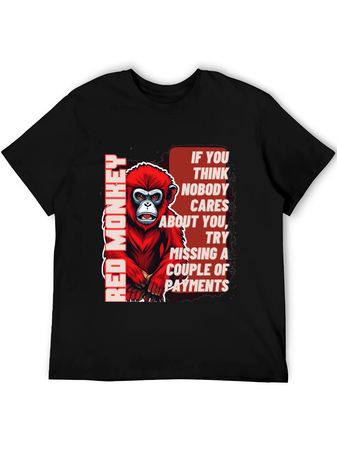 Red Monkey Graphic T-Shirt - Funny Sarcastic Tee
