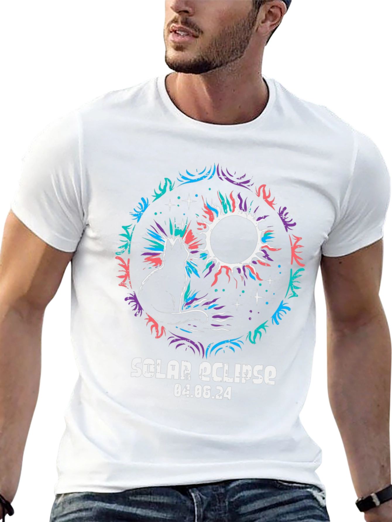 Solar Eclipse Cat Graphic Tee