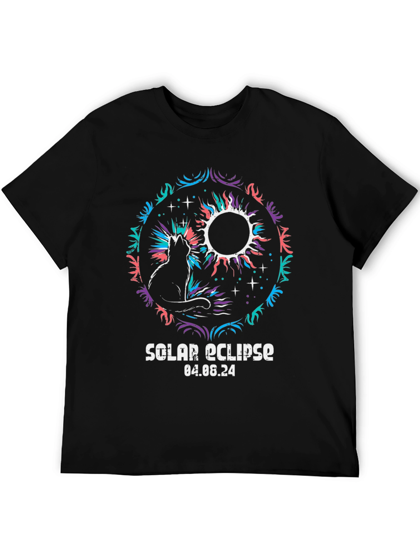 Solar Eclipse Cat Graphic Tee