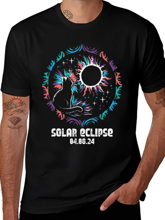 Solar Eclipse Cat Graphic Tee