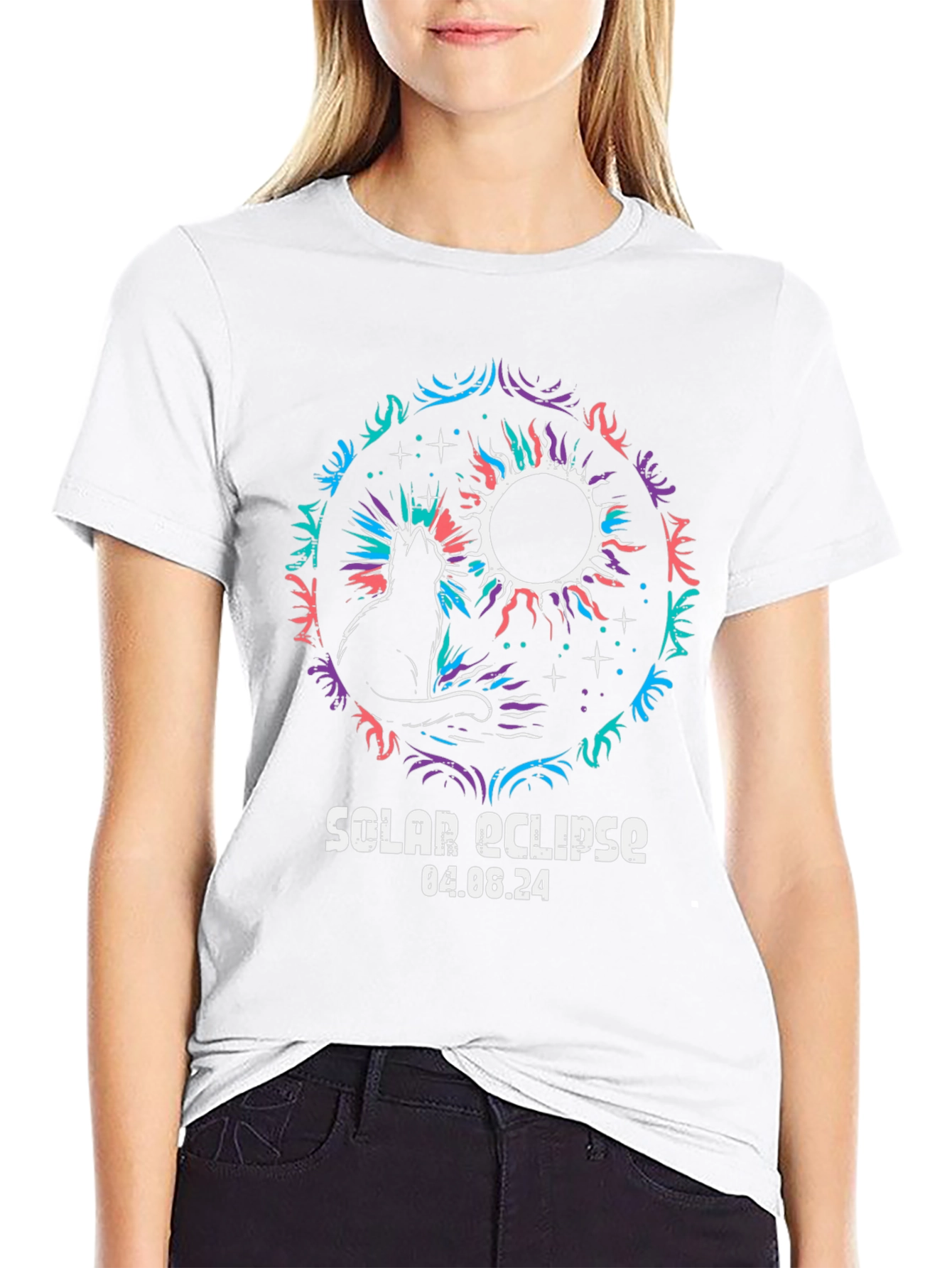 Solar Eclipse Cat Graphic Tee