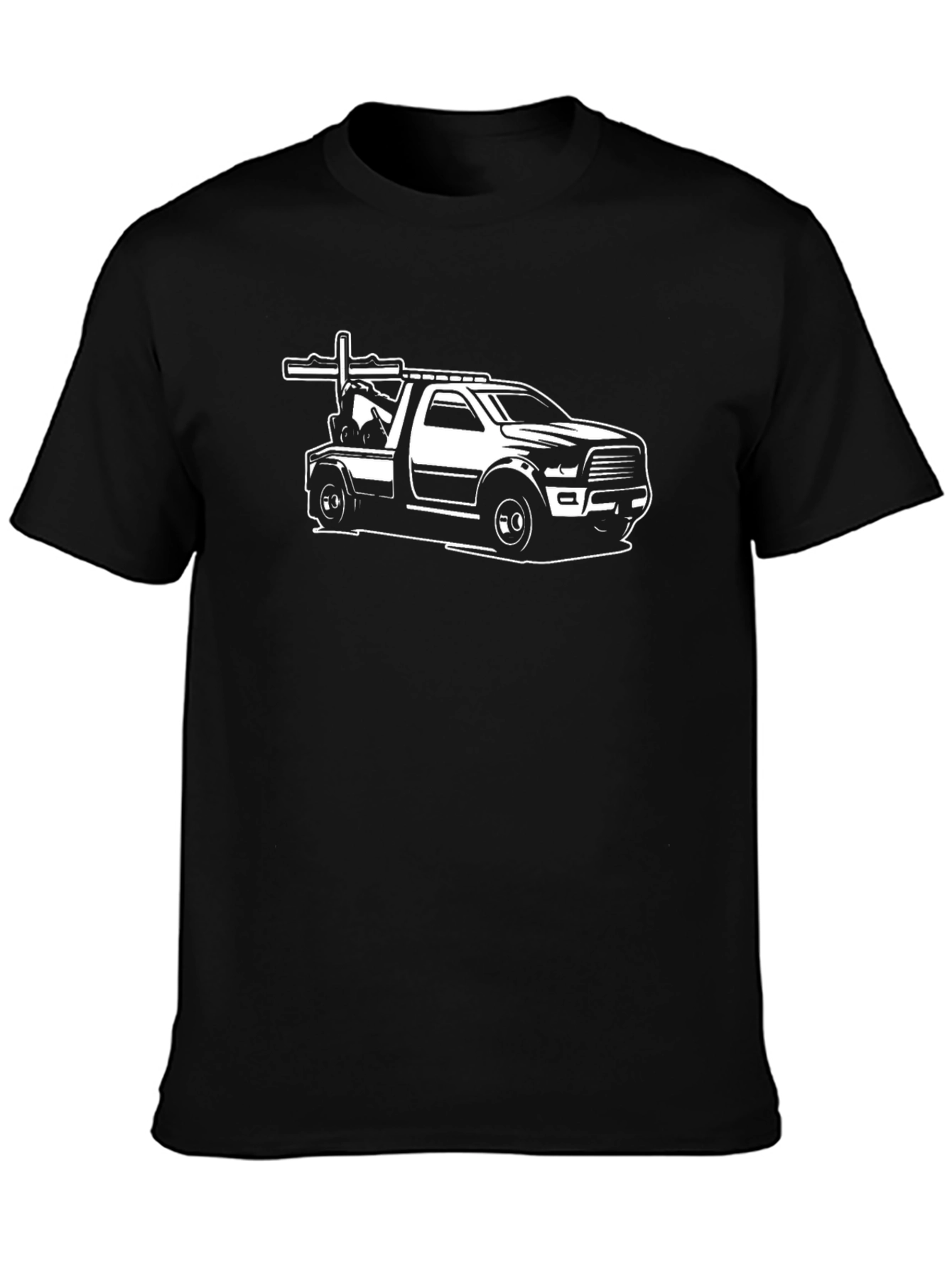 Tow Truck Graphic T-Shirt - Black