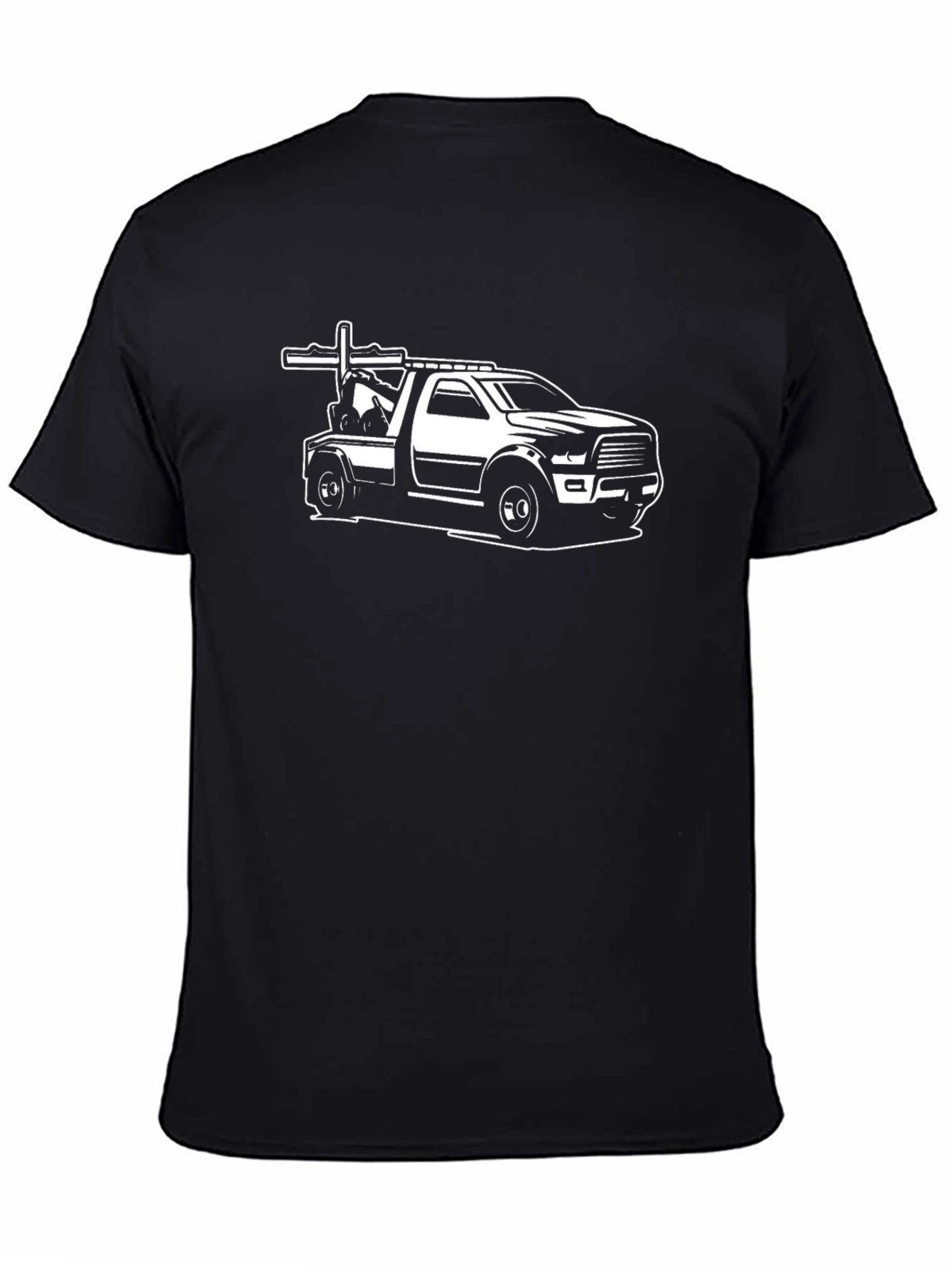 Tow Truck Graphic T-Shirt - Black