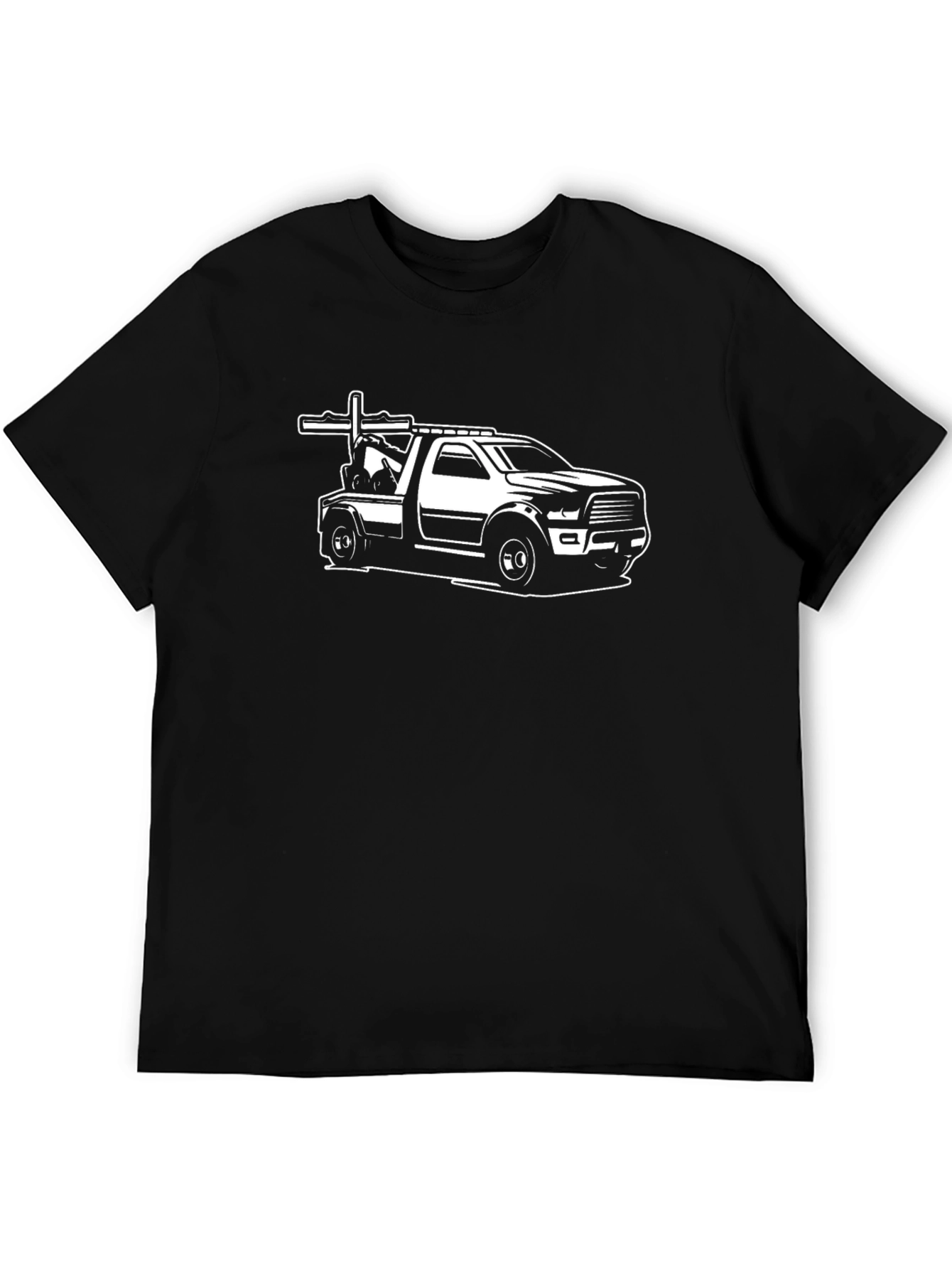 Tow Truck Graphic T-Shirt - Black