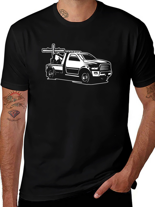 Tow Truck Graphic T-Shirt - Black