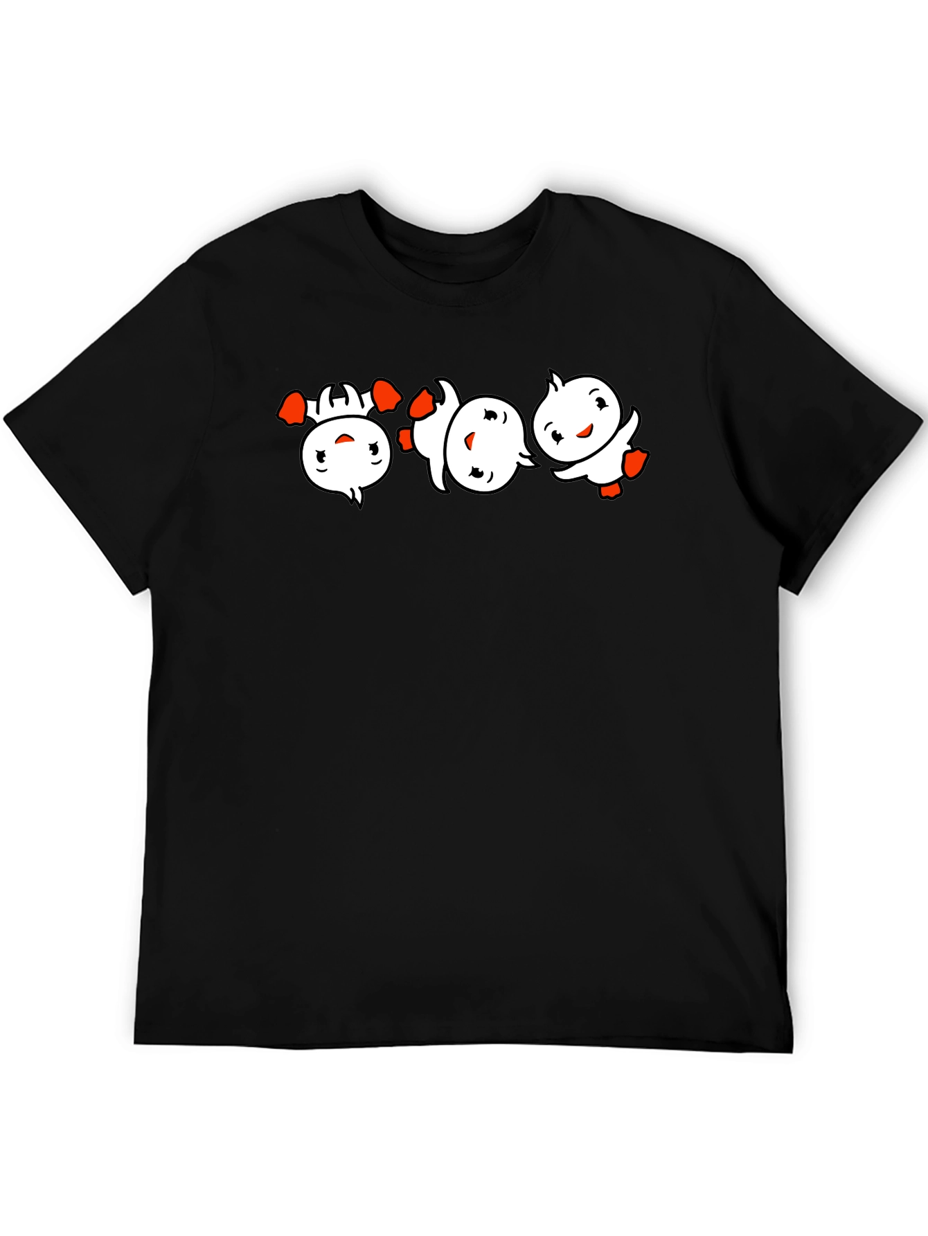 Black T-Shirt with Cartoon Duckling Design