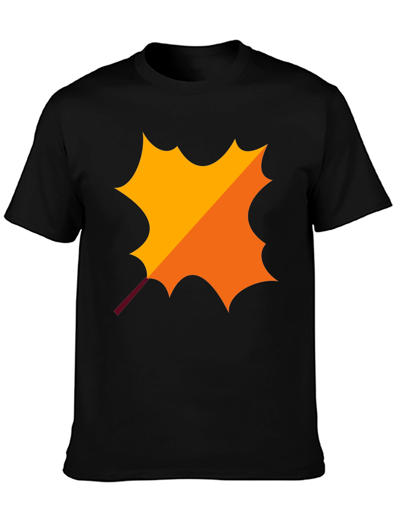 Autumn Leaf Graphic Black T-Shirt