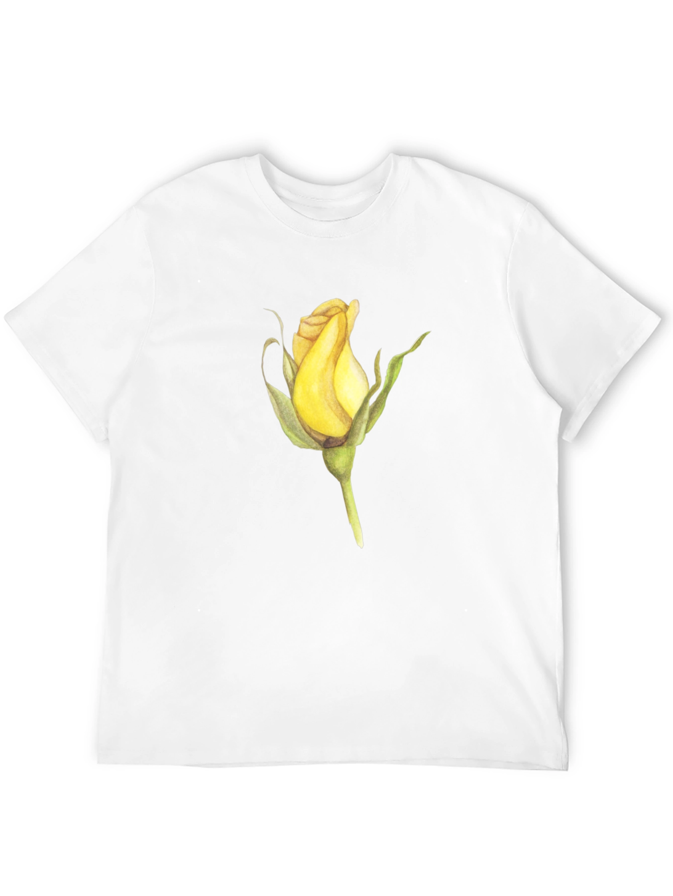 Rose Bud Graphic Black T-Shirt