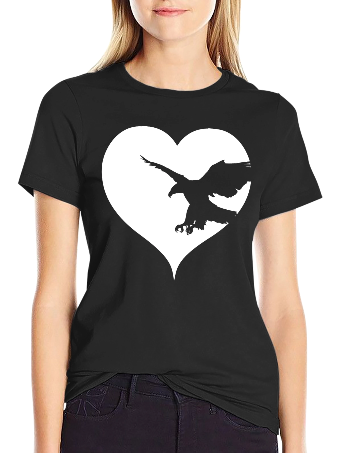 Eagle Heart Graphic Tee - Black