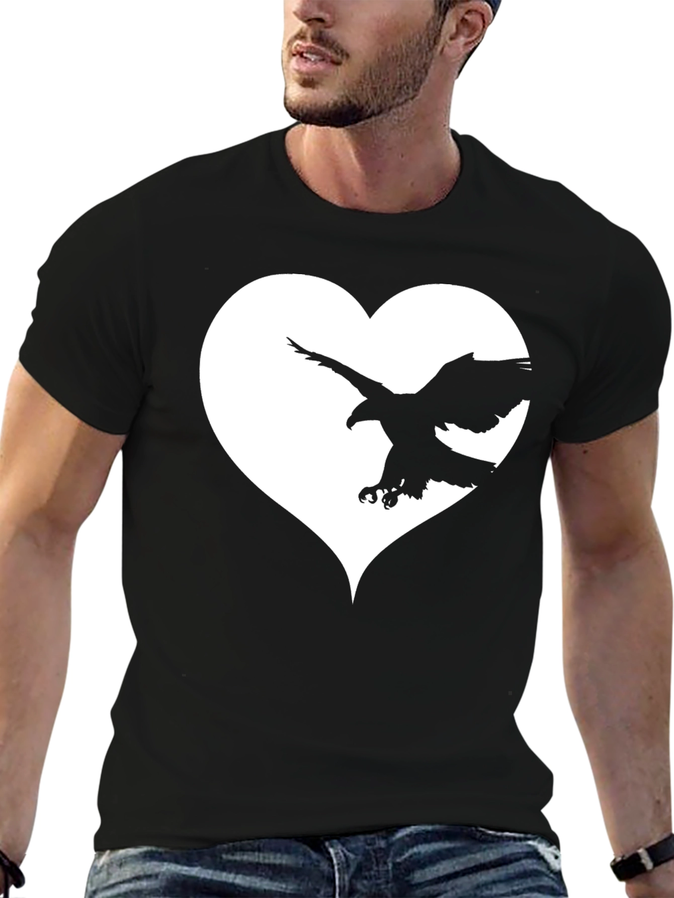 Eagle Heart Graphic Tee - Black