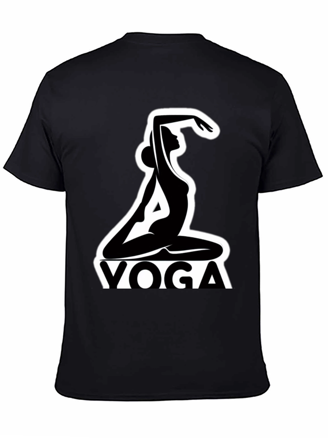 Yoga Silhouette Graphic Tee - Black Cotton Blend