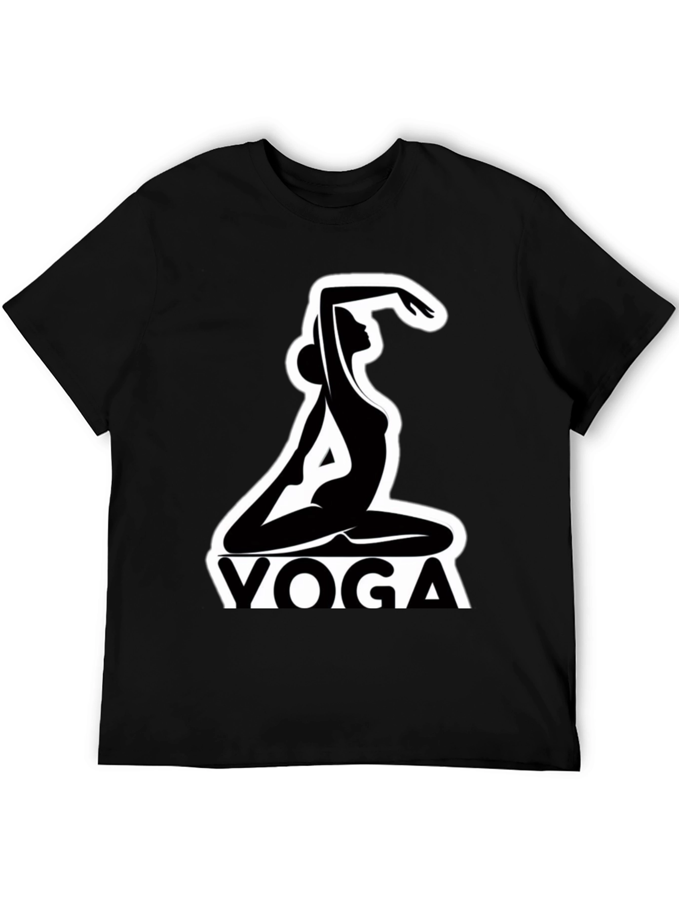 Yoga Silhouette Graphic Tee - Black Cotton Blend