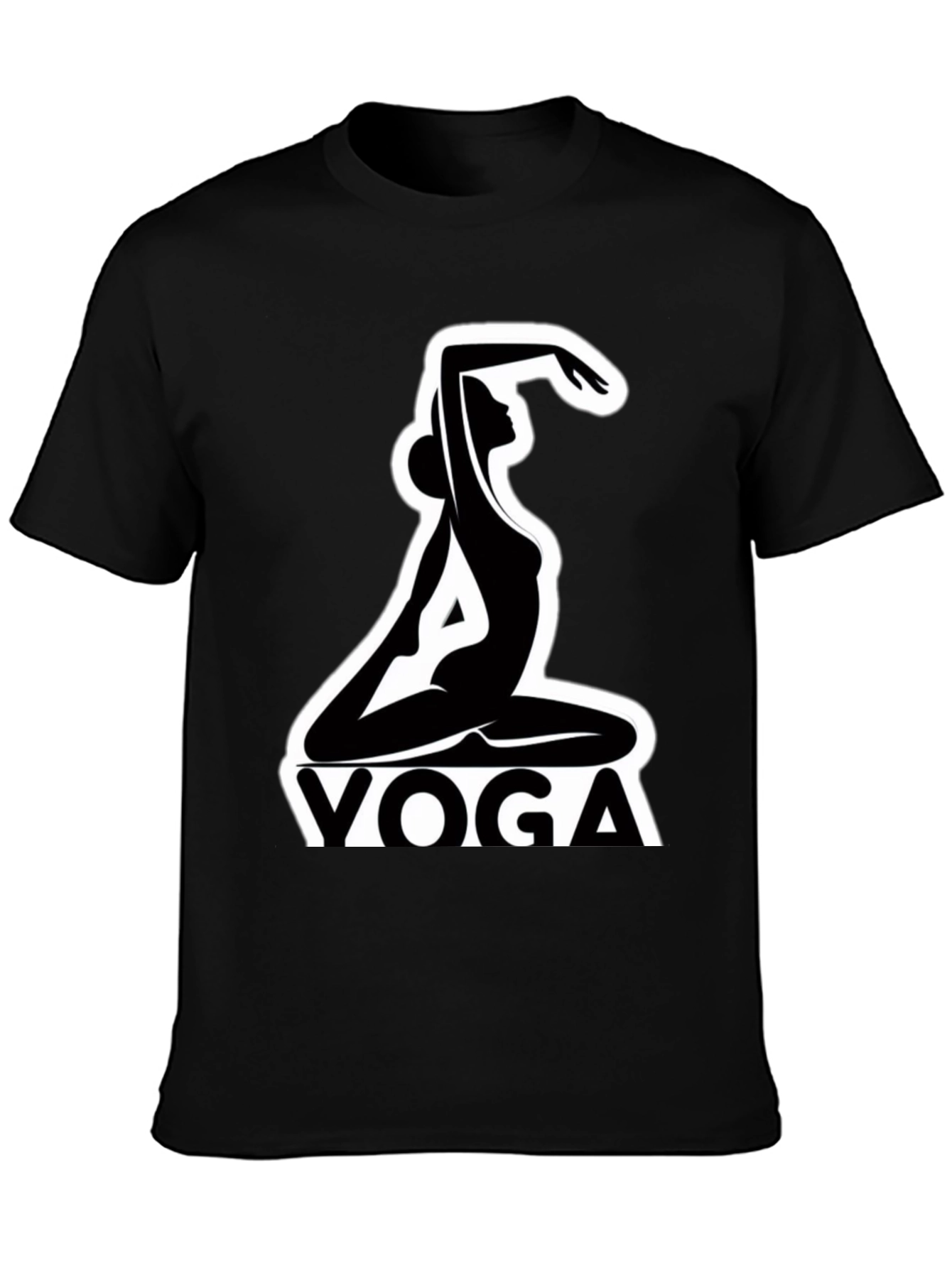 Yoga Silhouette Graphic Tee - Black Cotton Blend