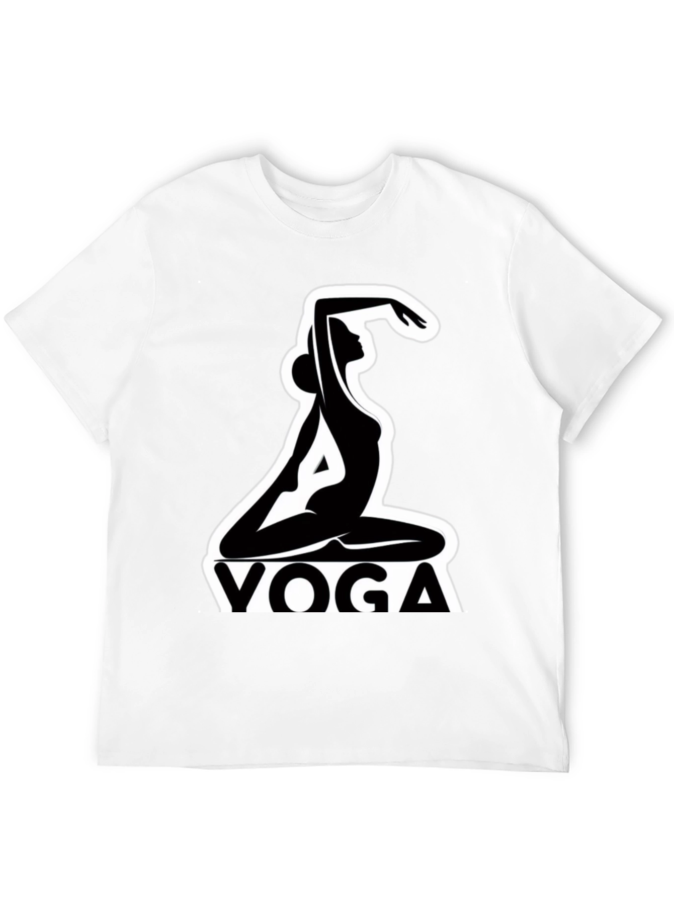 Yoga Silhouette Graphic Tee - Black Cotton Blend