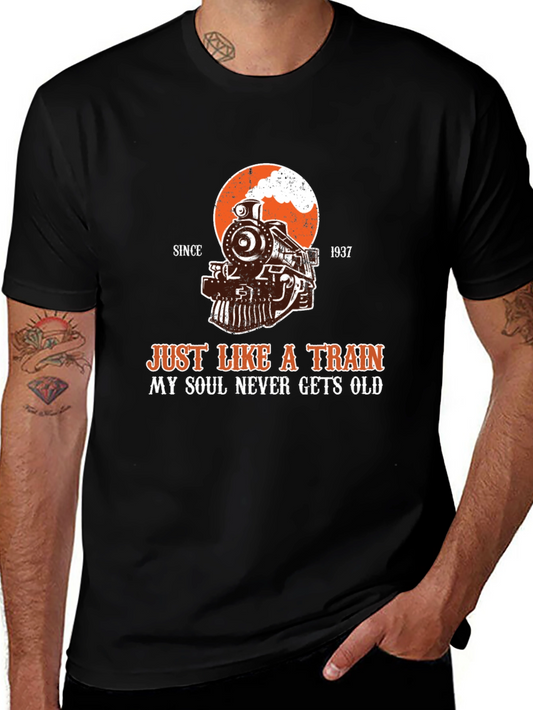 Vintage Train Graphic Tee - My Soul Never Gets Old