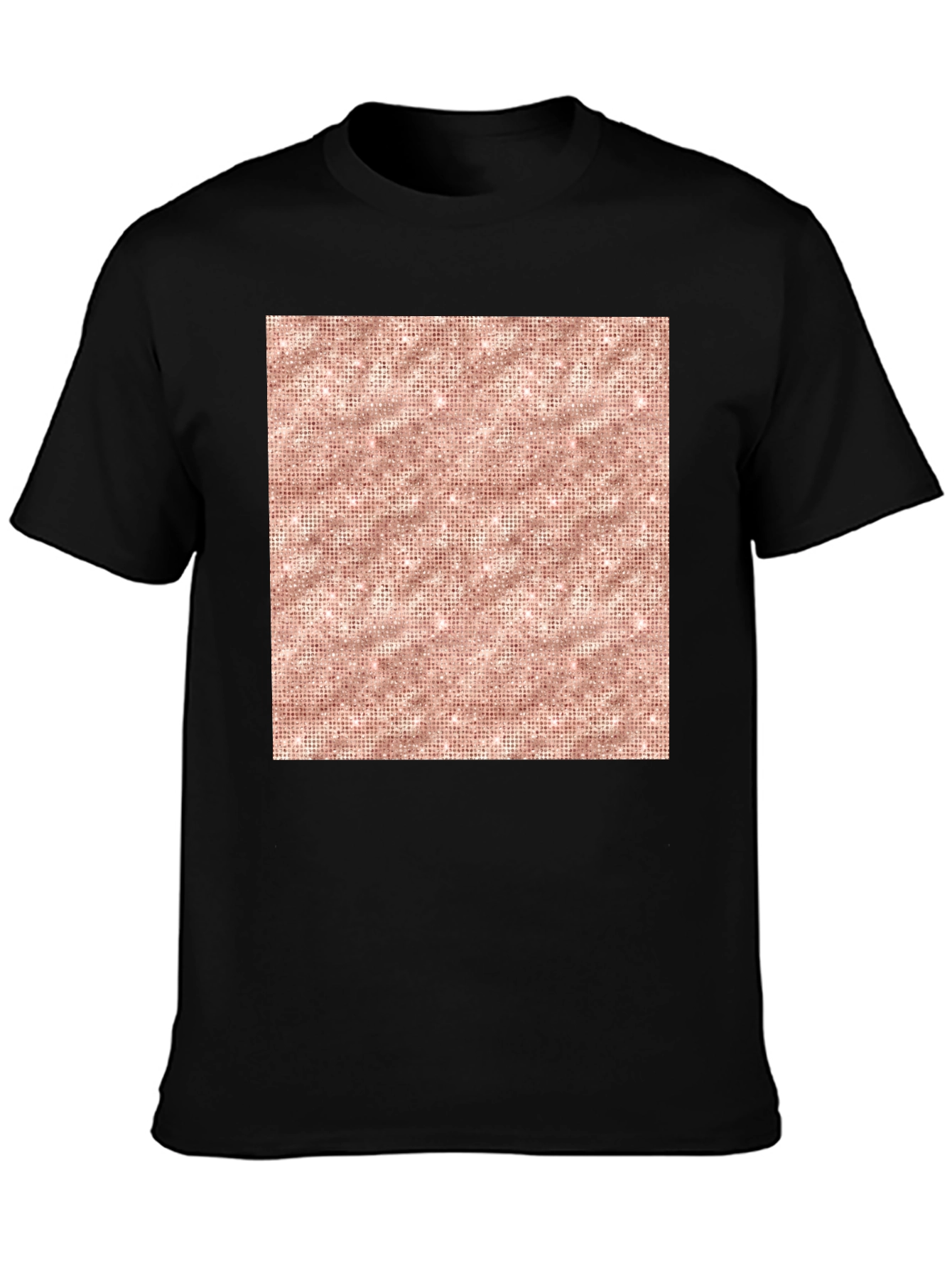 Stylish Black Tee with Geometric Print