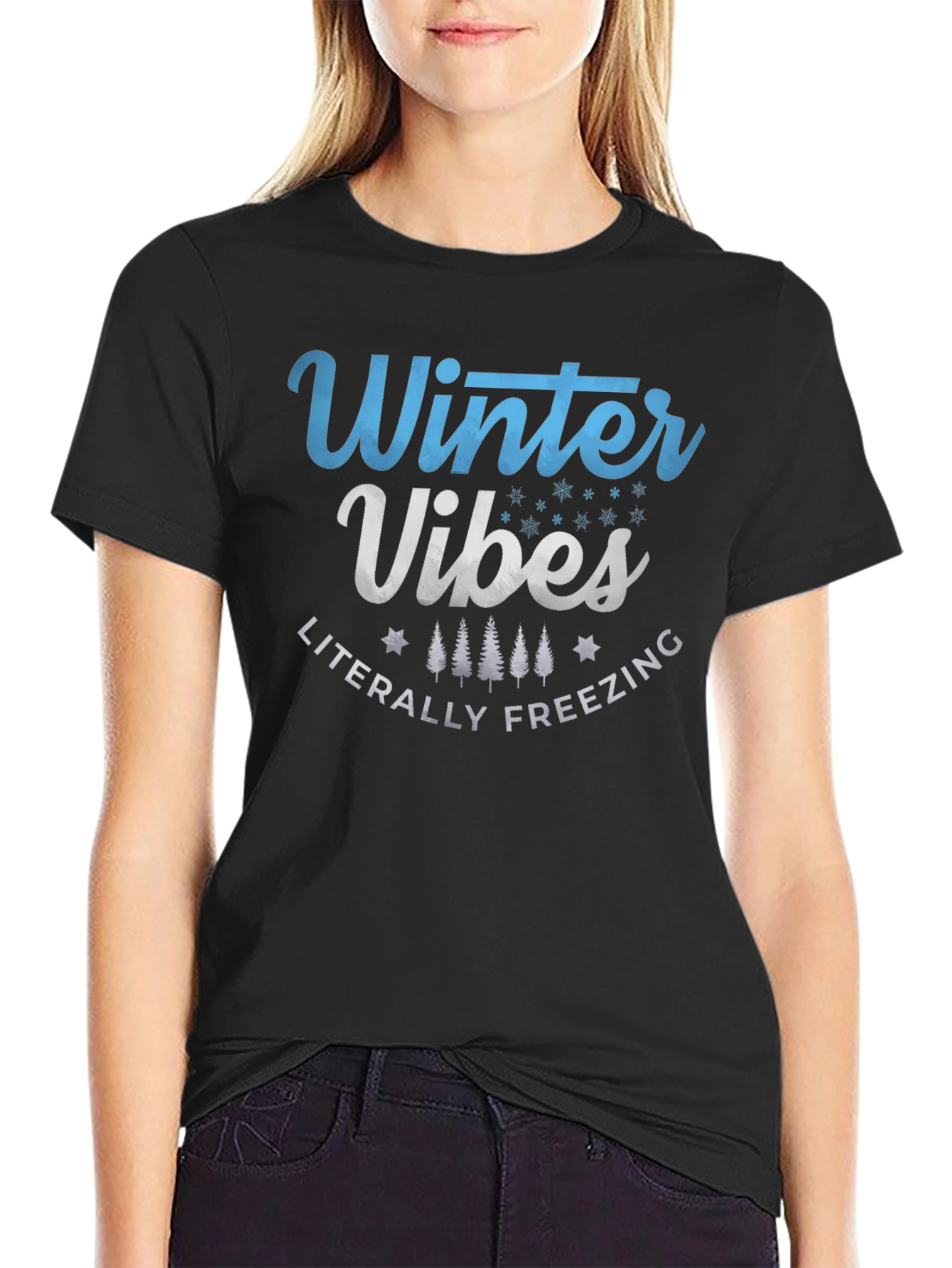 Winter Vibes Graphic Tee - Literally Freezing T-Shirt