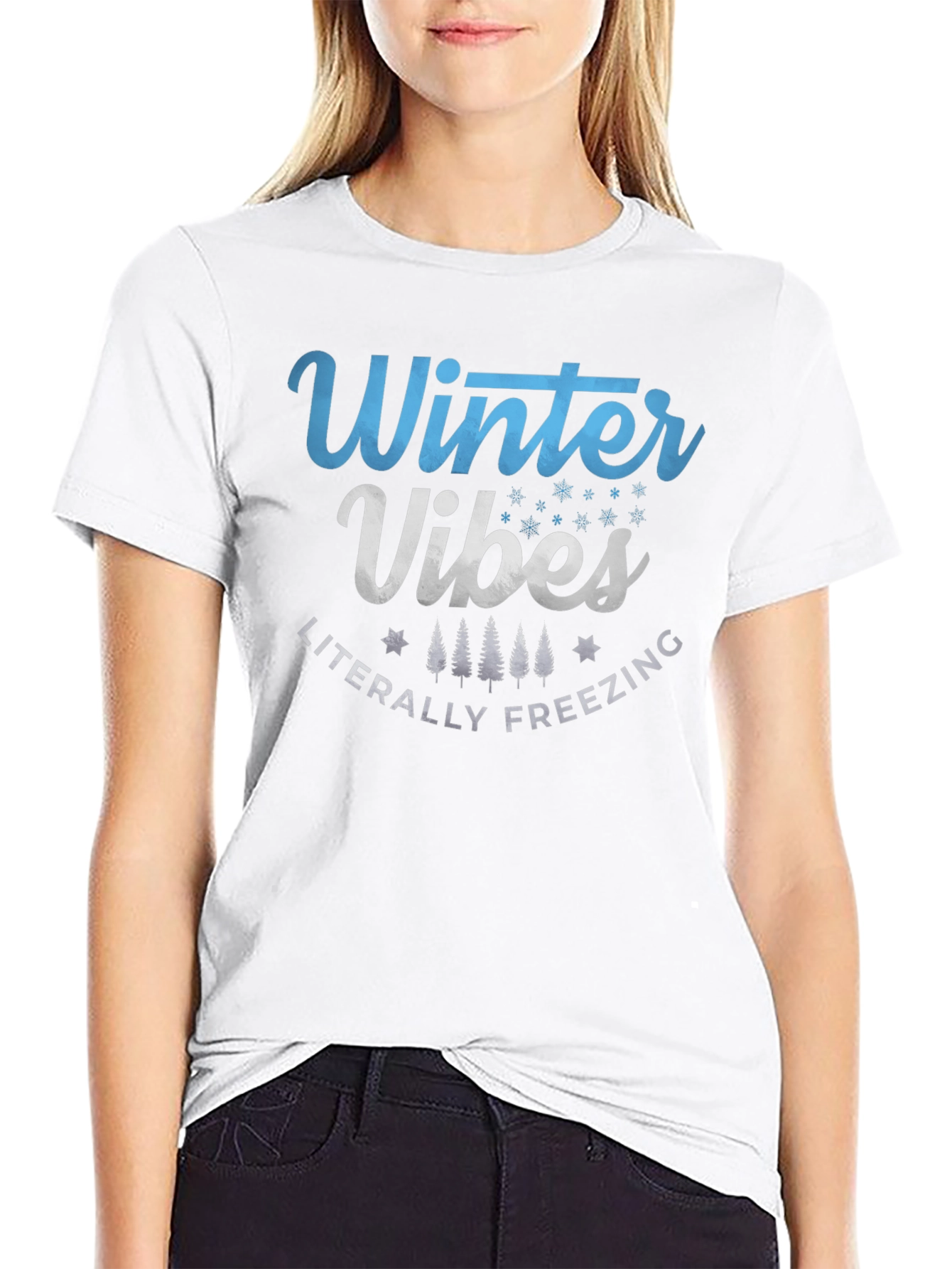 Winter Vibes Graphic Tee - Literally Freezing T-Shirt