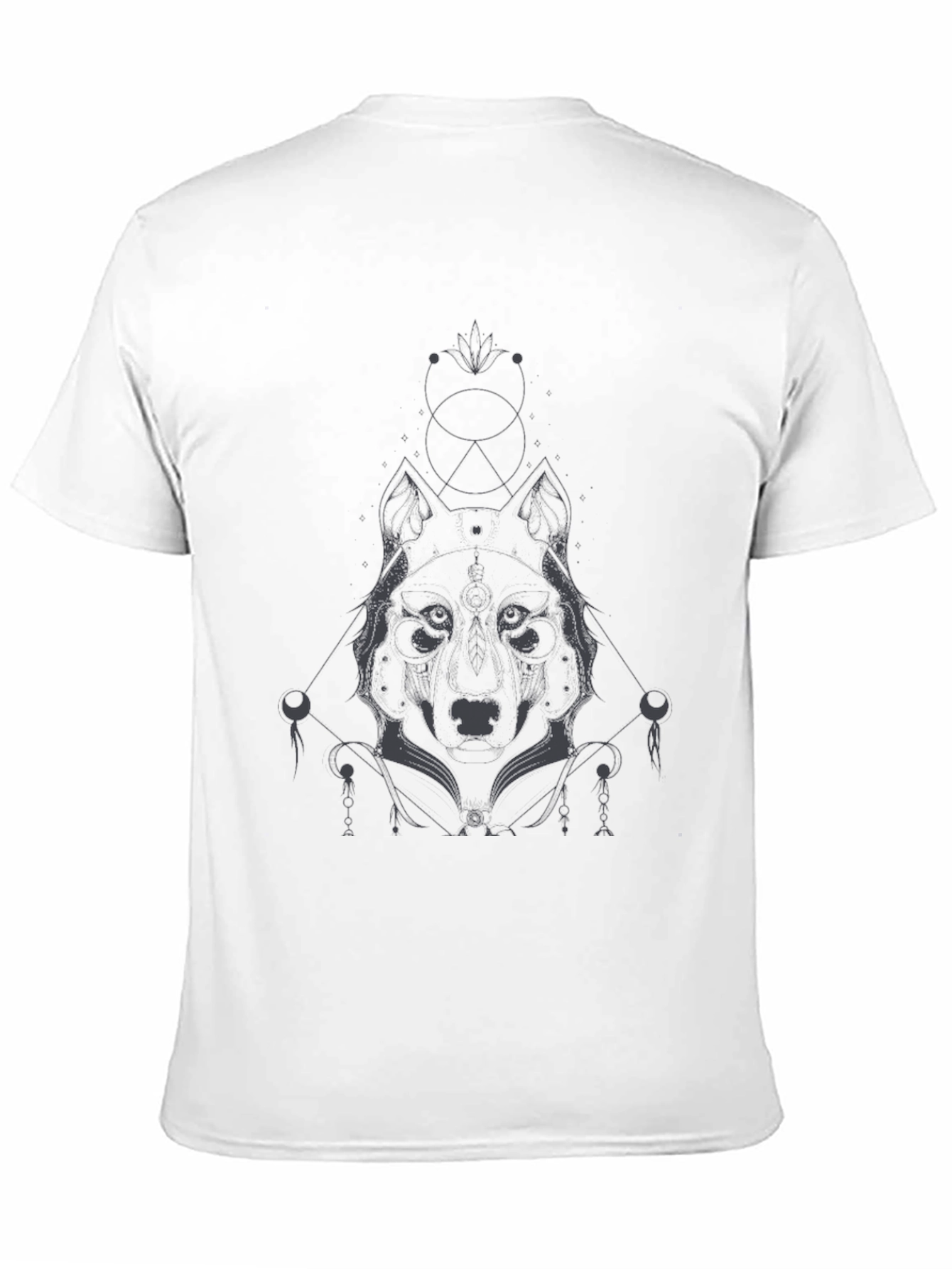 Mens Black Wolf Graphic Tee - Modern & Stylish