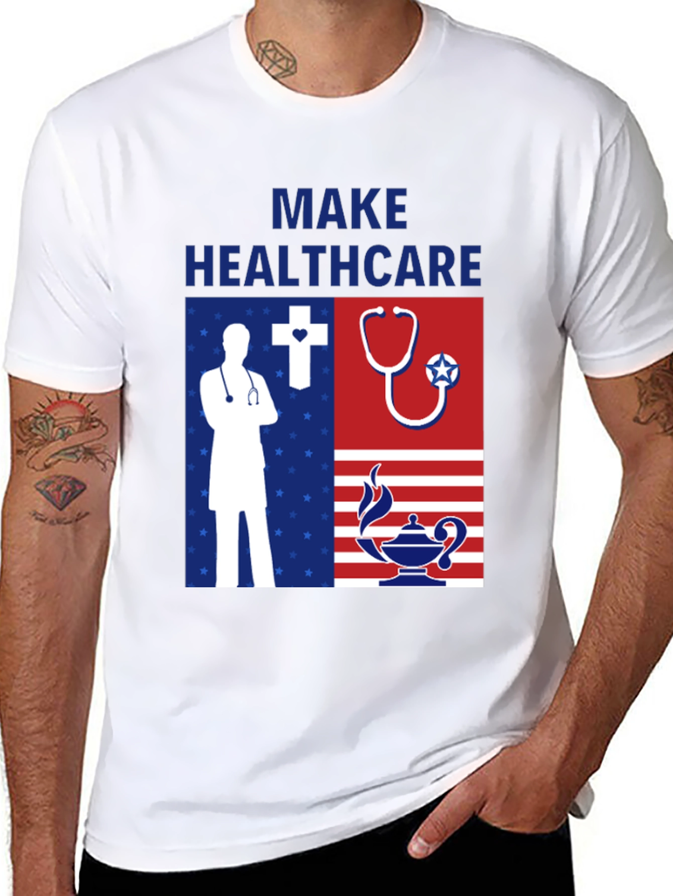 Make Healthcare T-Shirt - Patriotic Graphic Tee