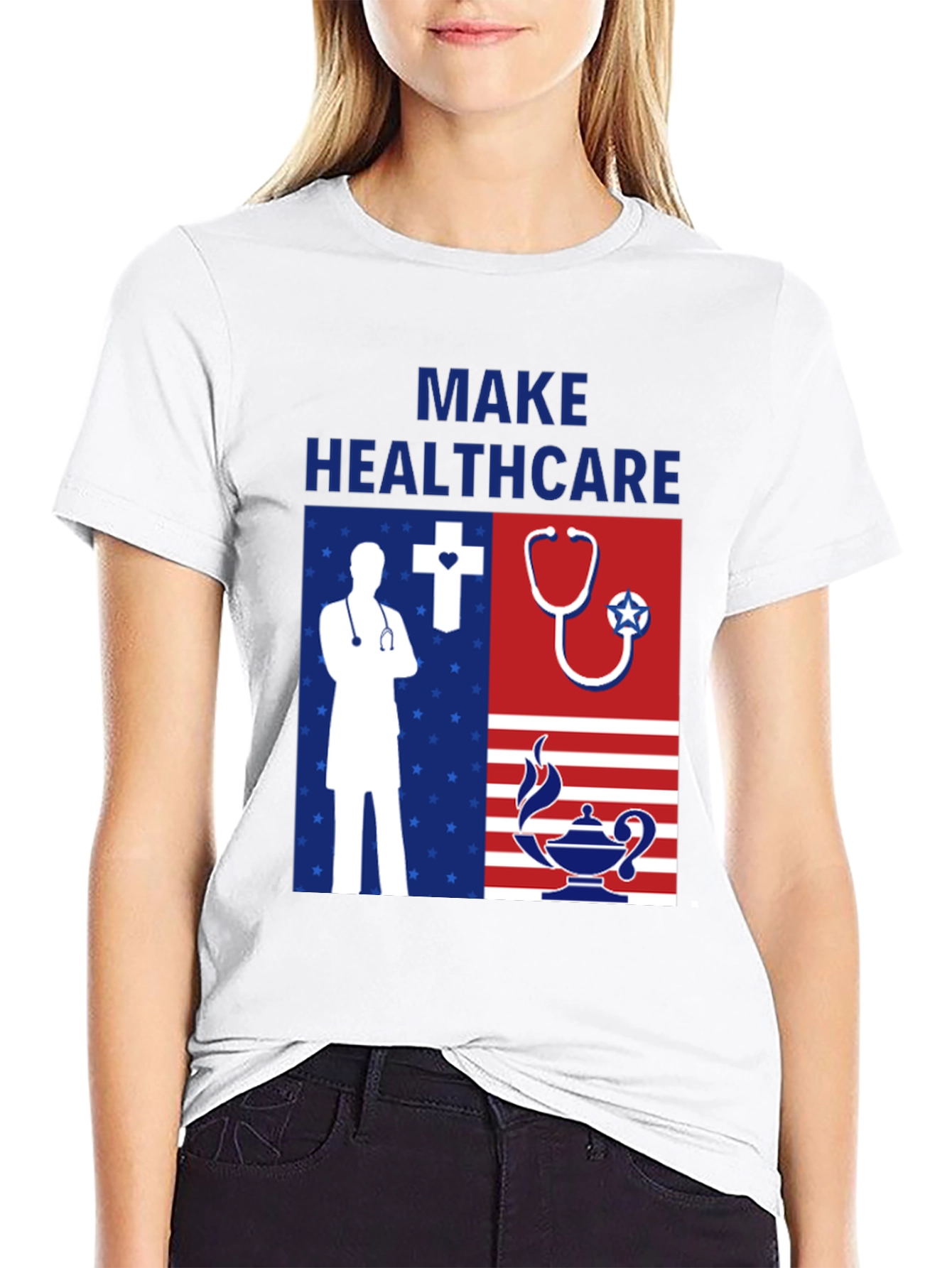 Make Healthcare T-Shirt - Patriotic Graphic Tee