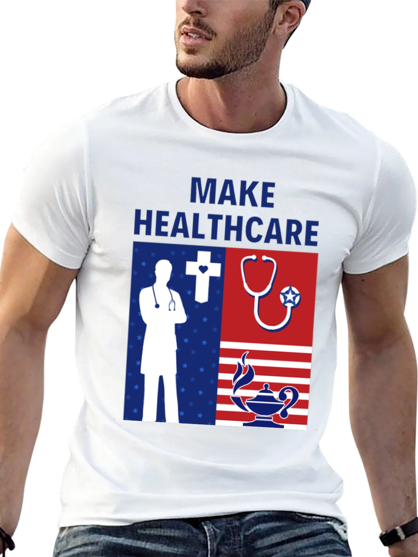 Make Healthcare T-Shirt - Patriotic Graphic Tee
