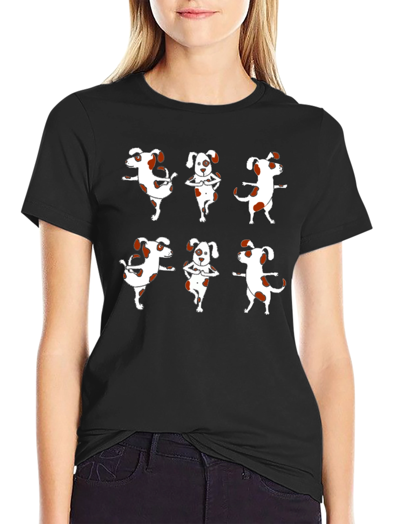Yoga Dog Graphic Tee - Black Cotton T-Shirt