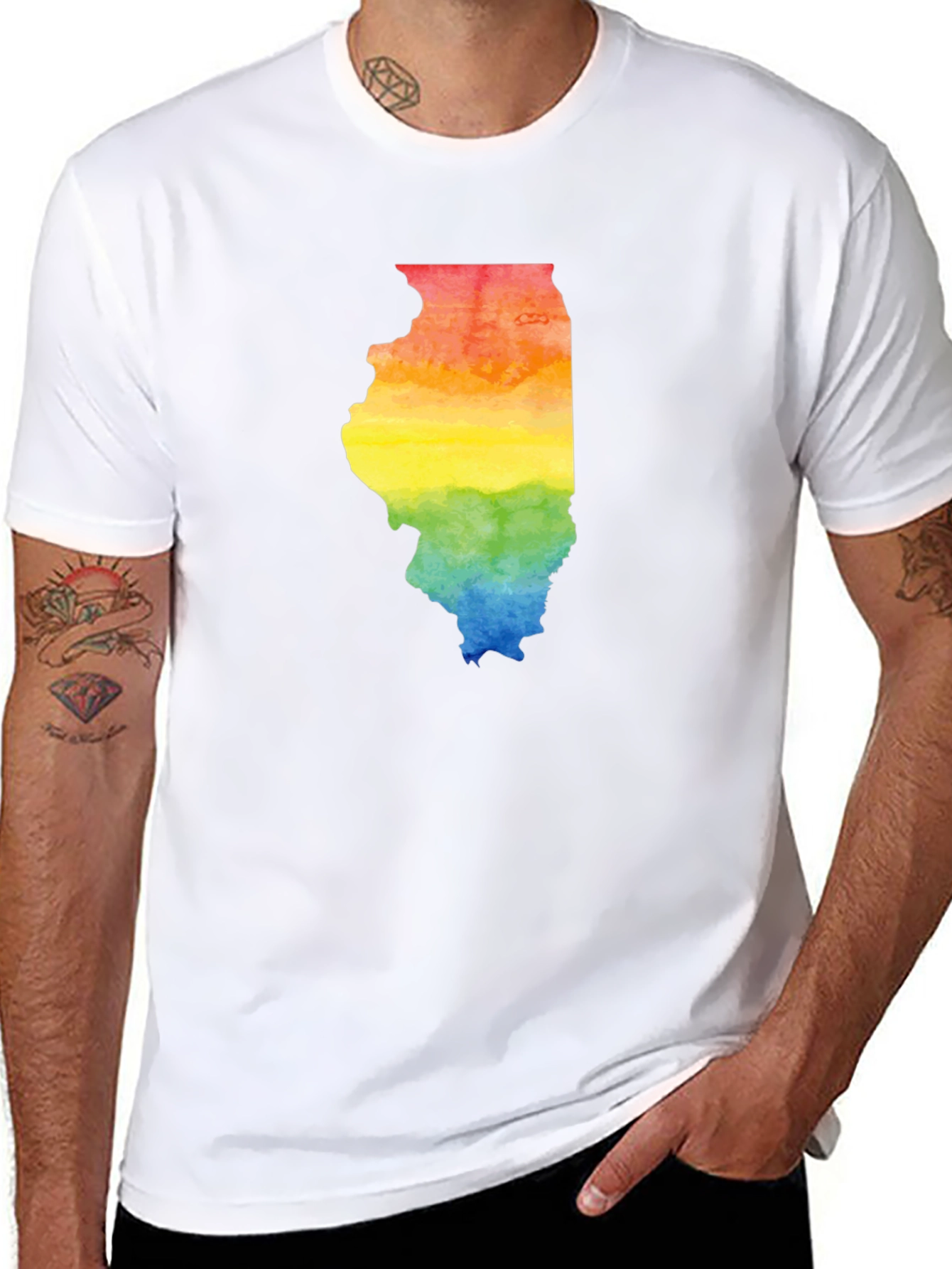 Rainbow Illinois State Pride T-Shirt