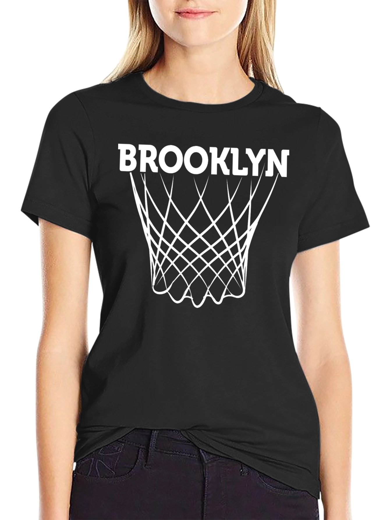 Brooklyn Basketball Hoop Graphic Tee - Black