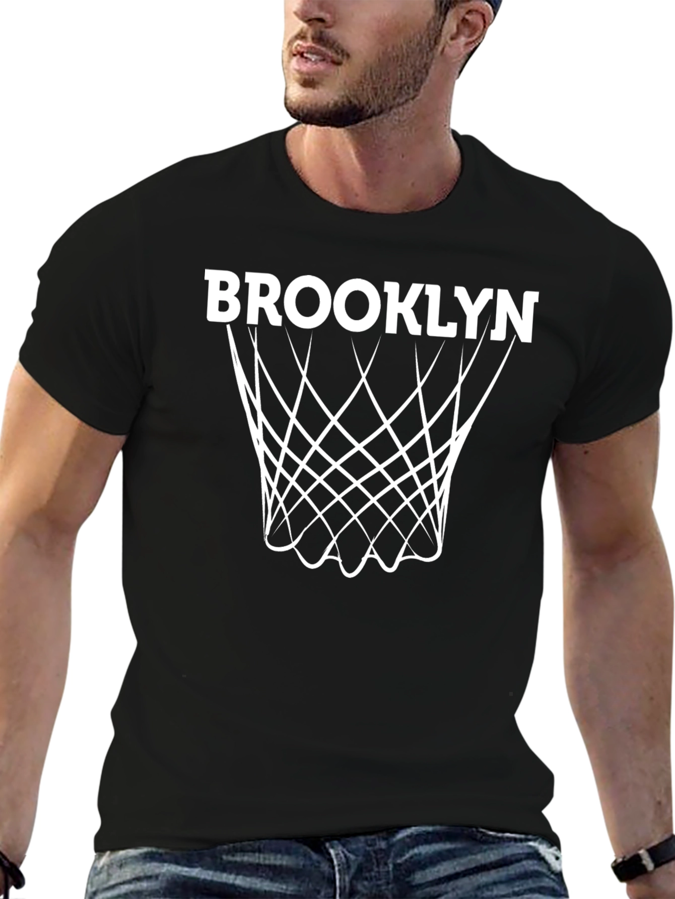 Brooklyn Basketball Hoop Graphic Tee - Black