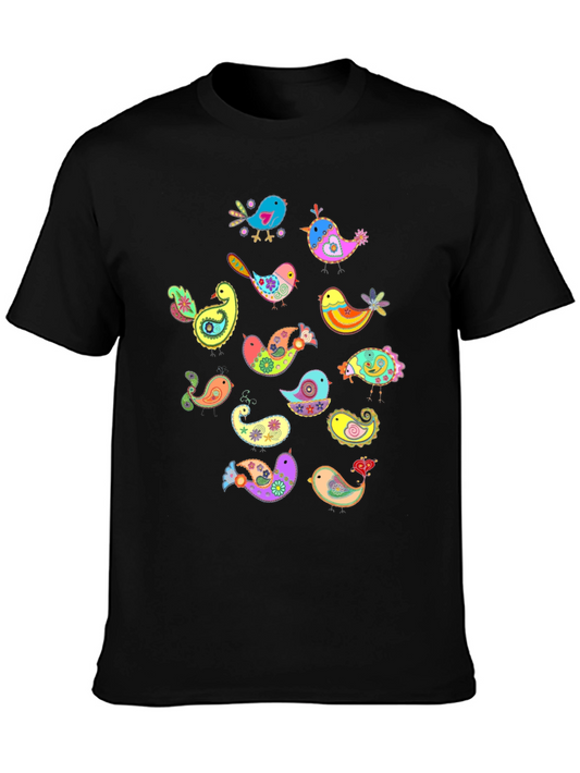 Bird Print T-Shirt | Funky and Colorful