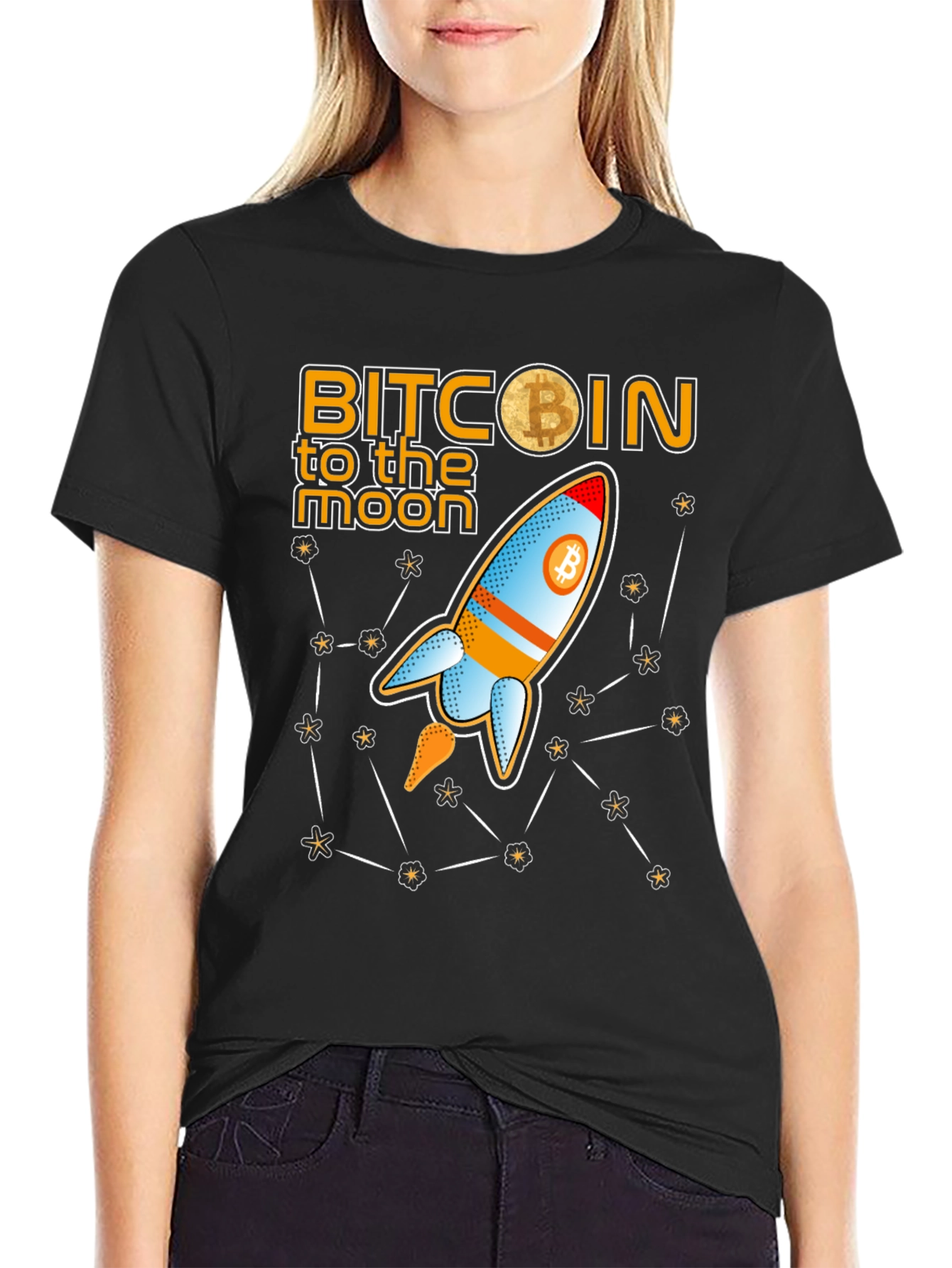 Bitcoin to the Moon Graphic T-Shirt
