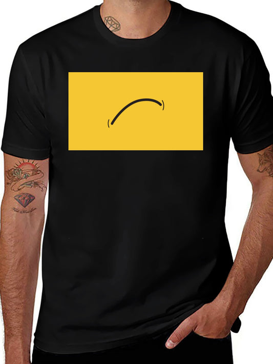Minimalist Smiley Face Graphic Black T-Shirt