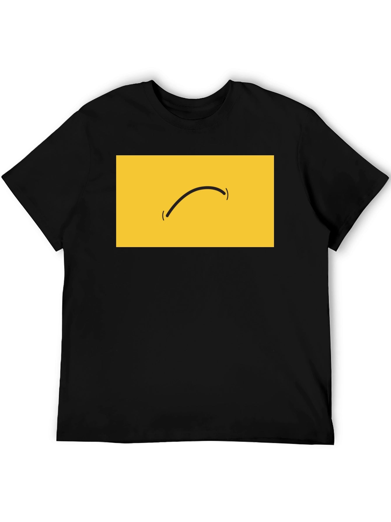 Minimalist Smiley Face Graphic Black T-Shirt