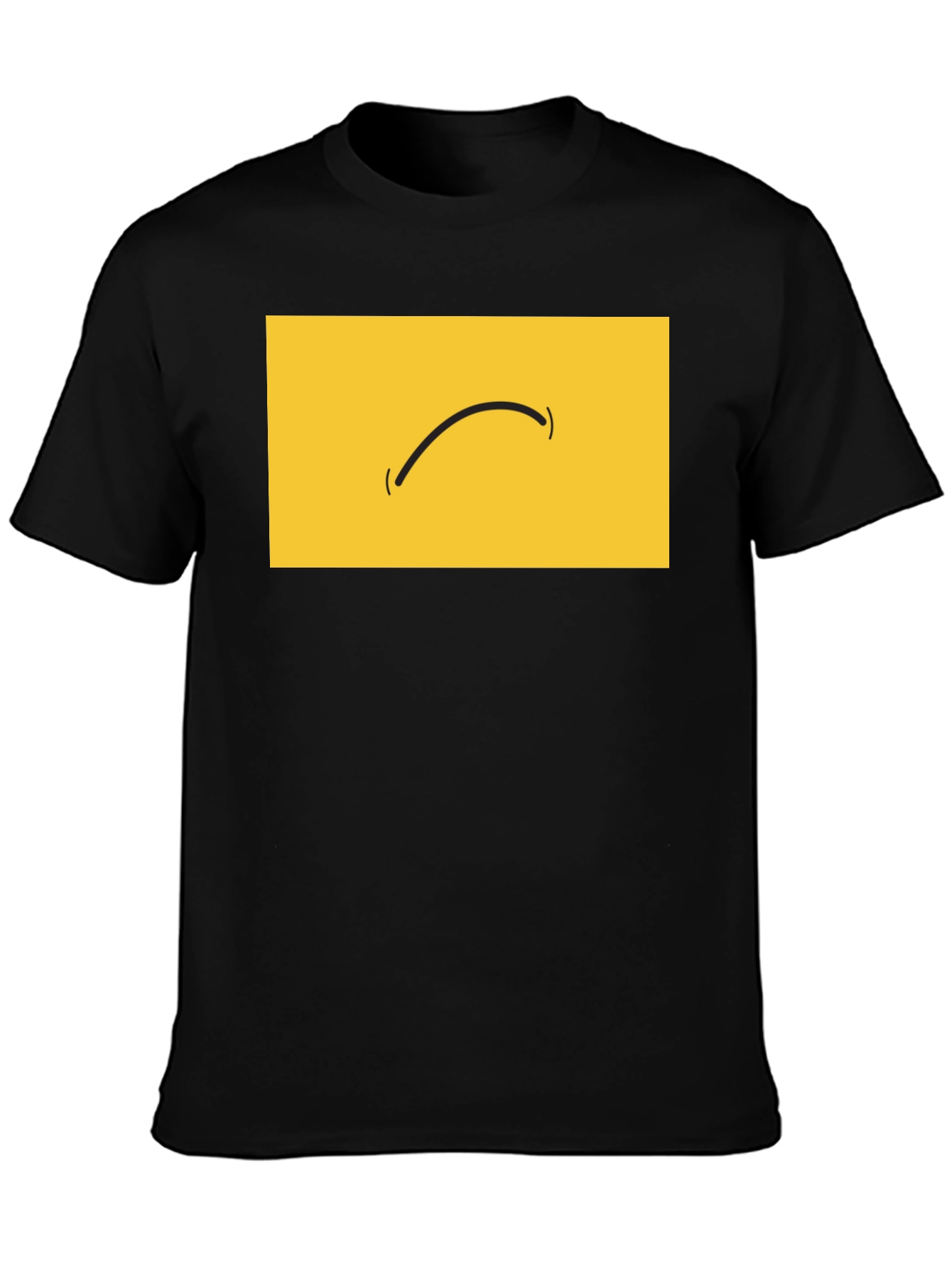 Minimalist Smiley Face Graphic Black T-Shirt