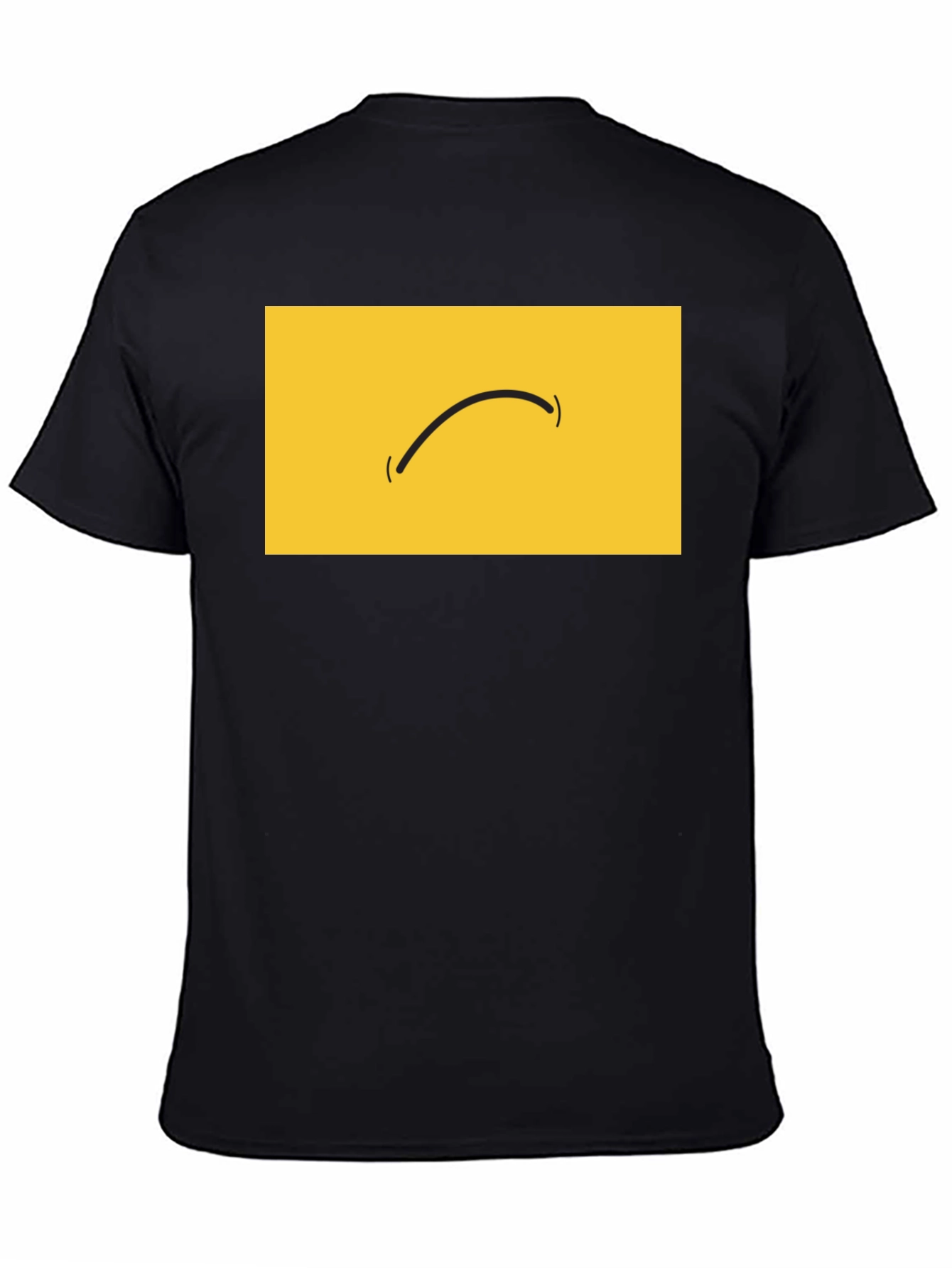 Minimalist Smiley Face Graphic Black T-Shirt