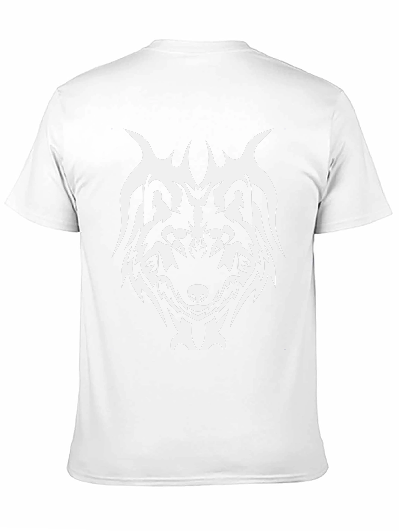 Tribal Wolf Graphic Tee - Black Cotton Blend