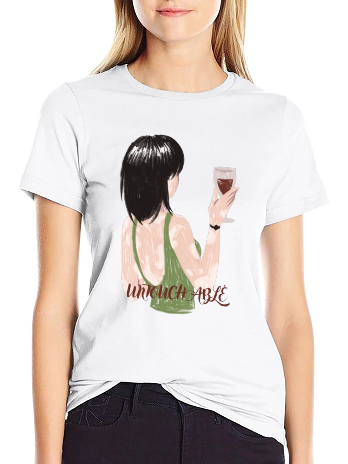 Untouchable Graphic Tee - Artistic Womens Design