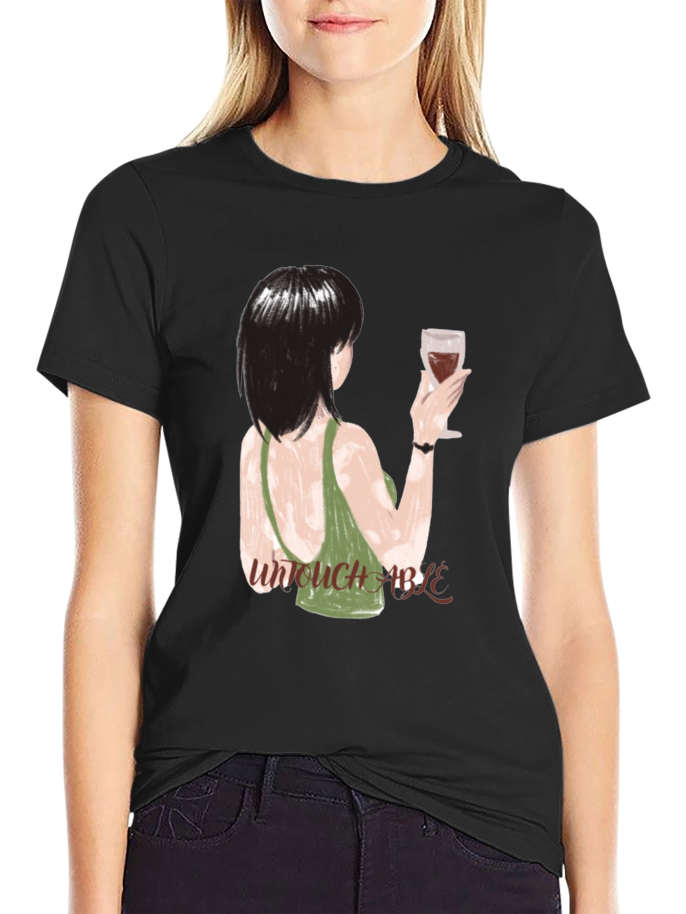 Untouchable Graphic Tee - Artistic Womens Design