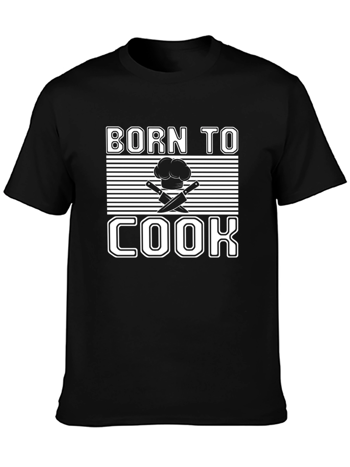 Born To Cook Black Graphic Tee