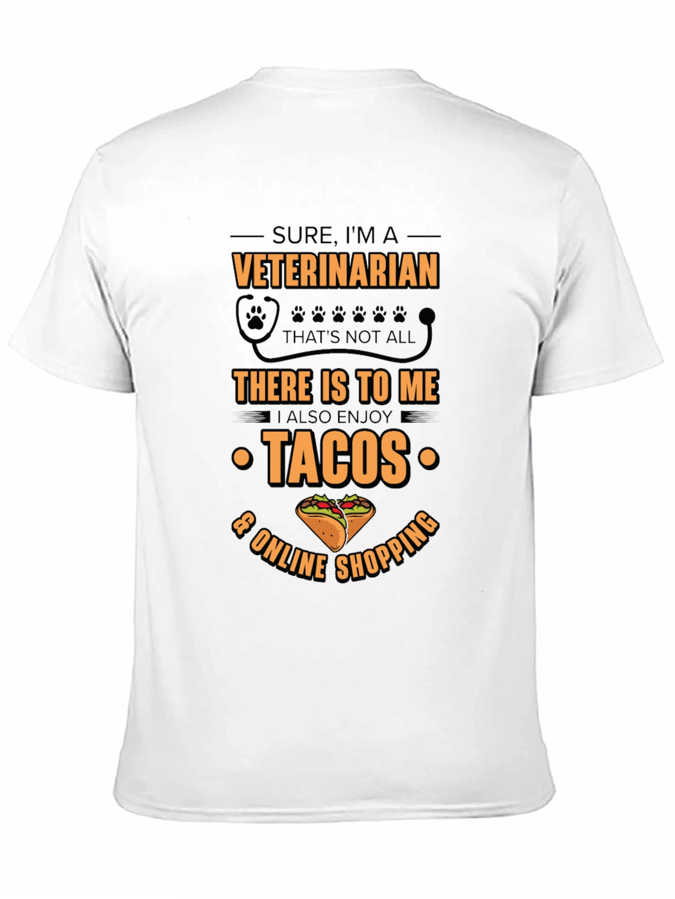 Veterinarian Tacos & Shopping Black T-Shirt