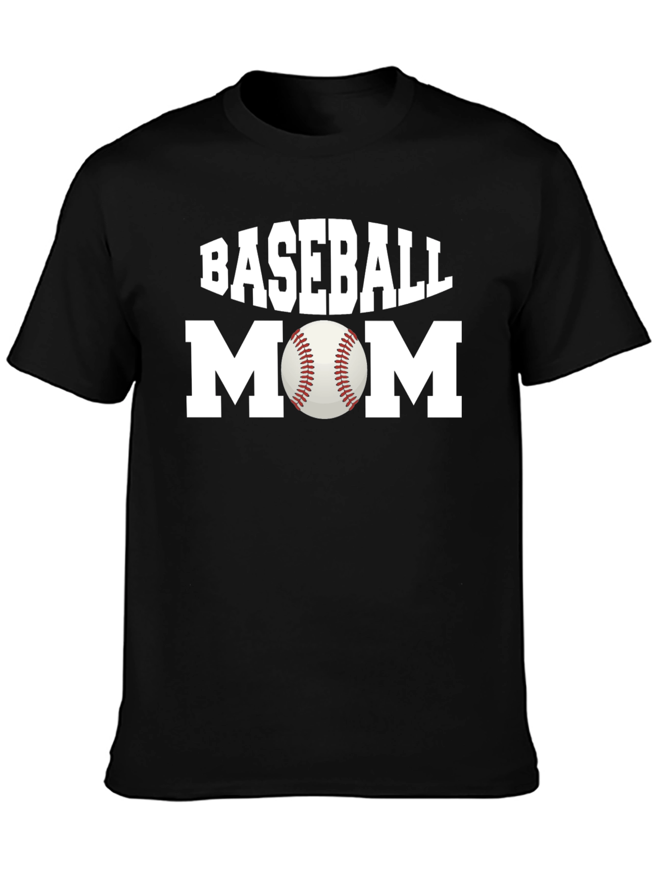 Baseball Mom Graphic T-Shirt - Black