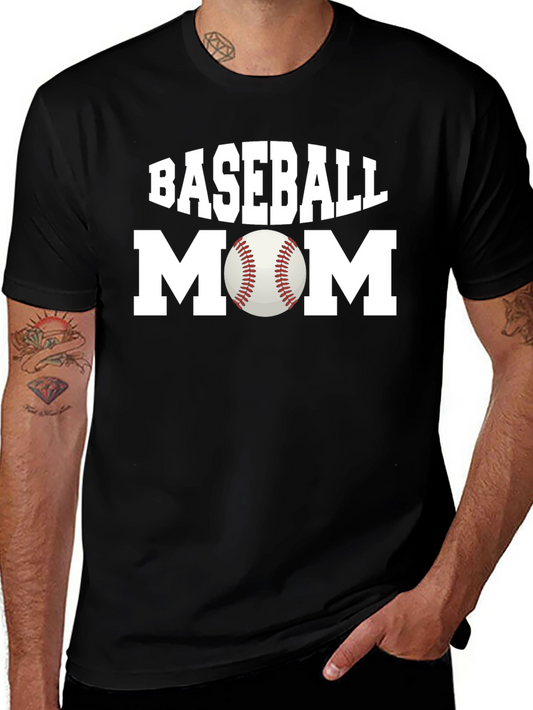 Baseball Mom Graphic T-Shirt - Black