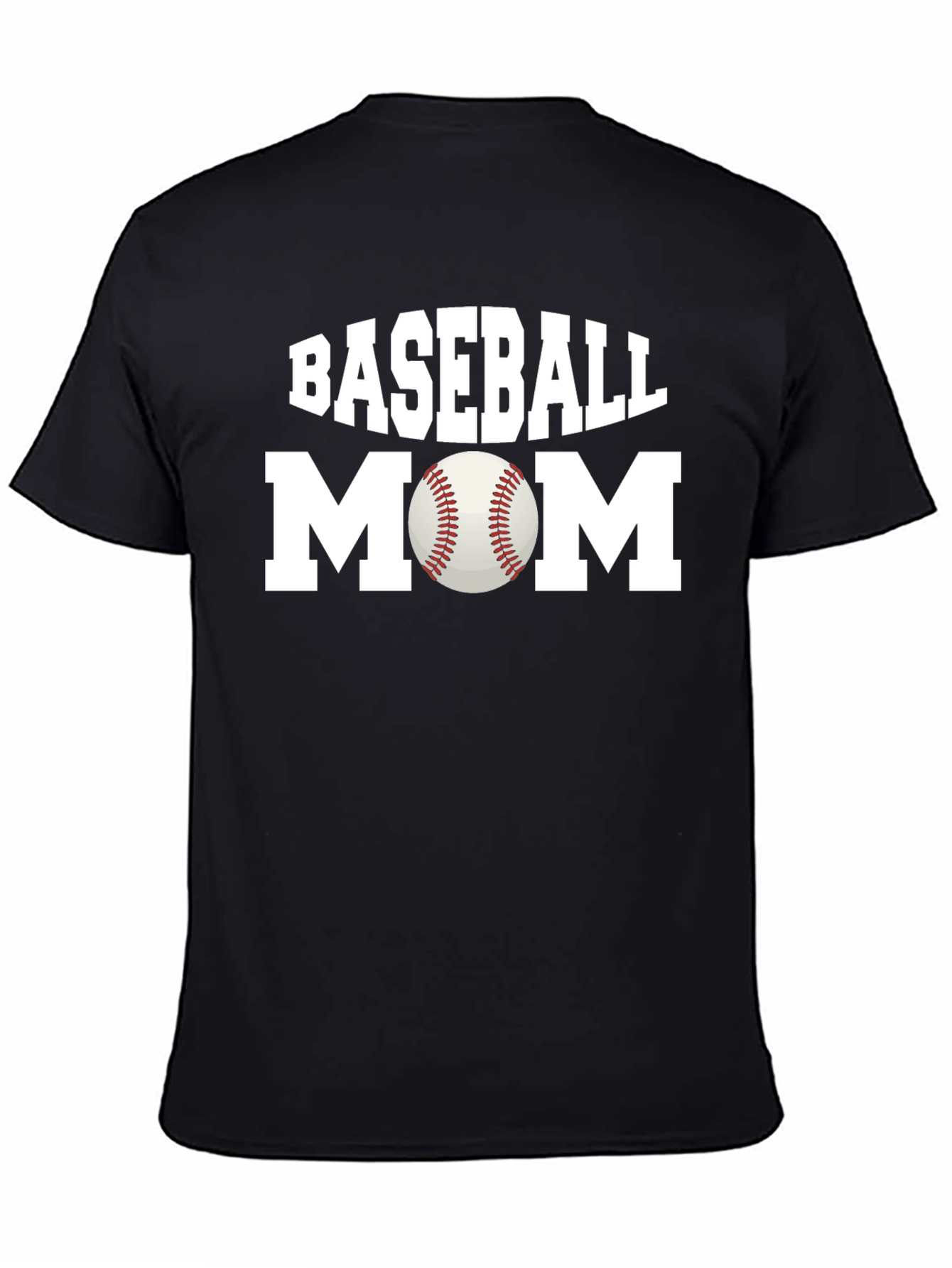 Baseball Mom Graphic T-Shirt - Black