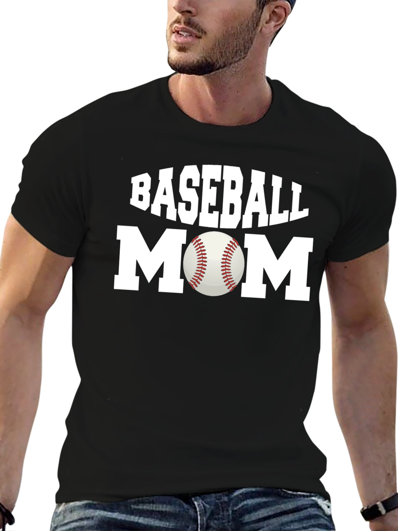 Baseball Mom Graphic T-Shirt - Black