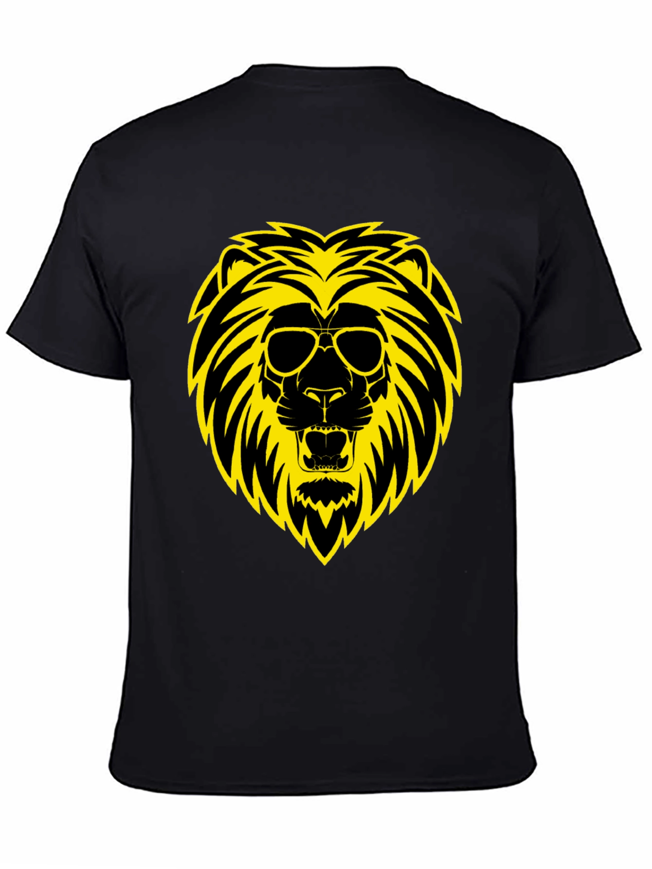 Cool Lion Graphic Tee - Black Cotton Shirt