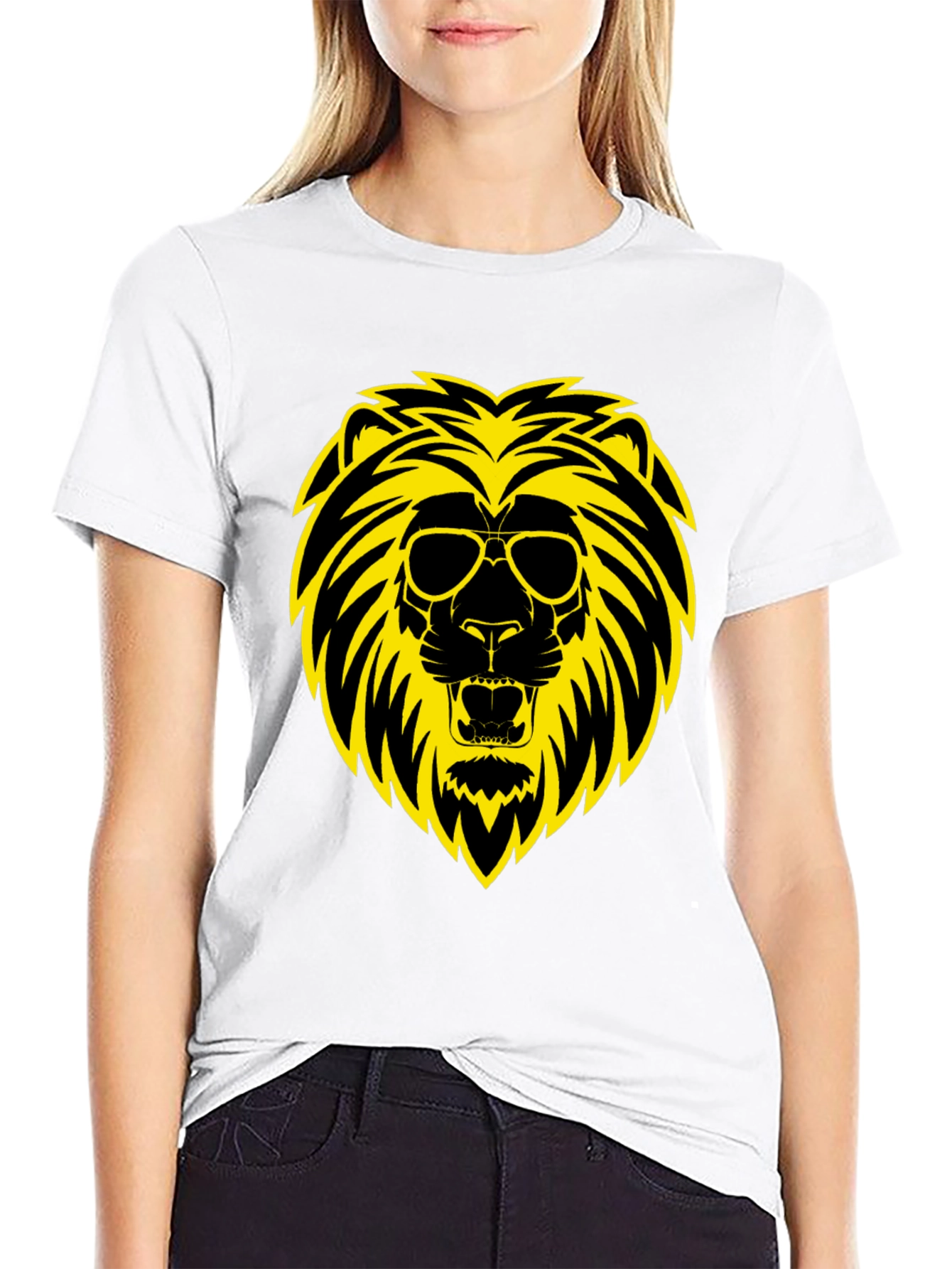 Cool Lion Graphic Tee - Black Cotton Shirt