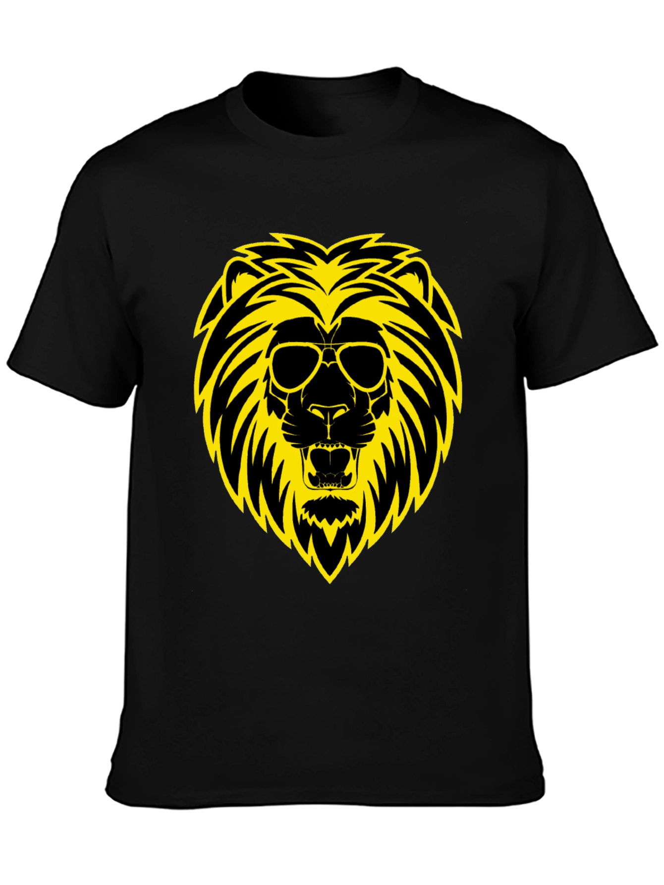 Cool Lion Graphic Tee - Black Cotton Shirt