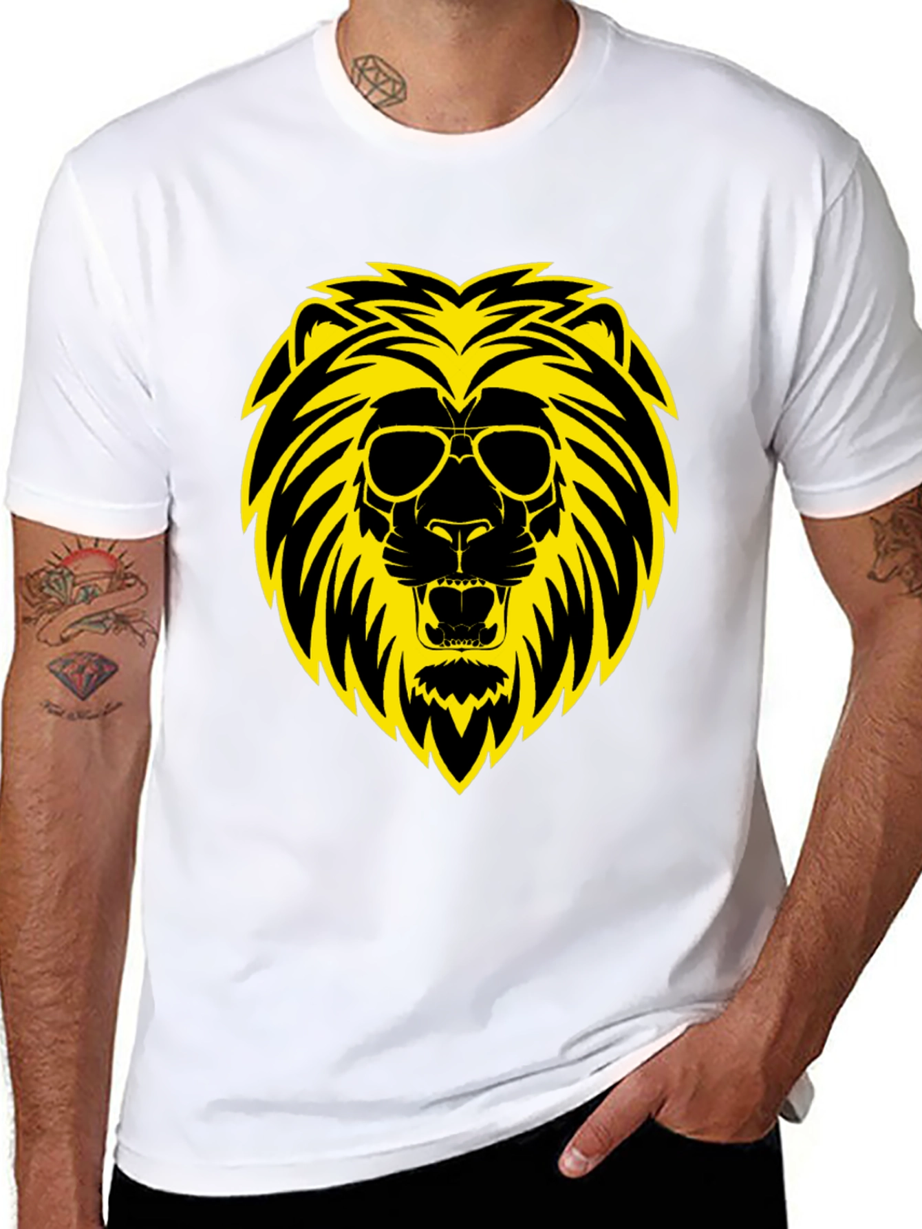 Cool Lion Graphic Tee - Black Cotton Shirt