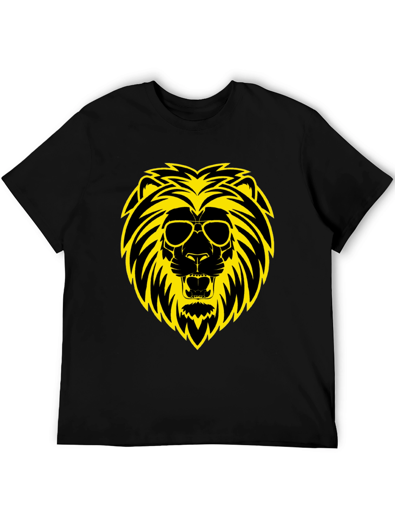Cool Lion Graphic Tee - Black Cotton Shirt